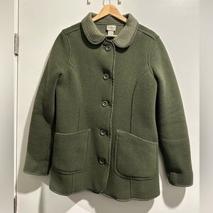 L.L. Bean Olive Green Fleece Jacket